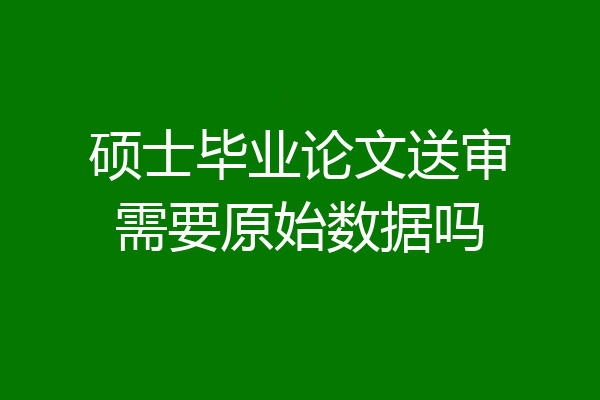 硕士毕业论文送审需要原始数据吗
