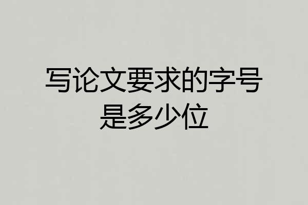 写论文要求的字号是多少位