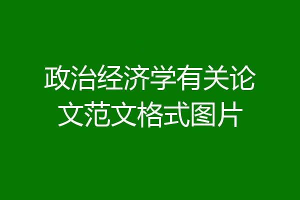 政治经济学有关论文范文格式图片