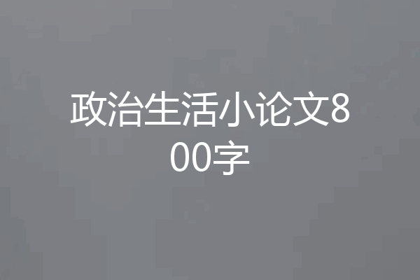 政治生活小论文800字