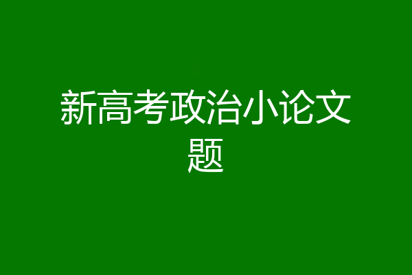 新高考政治小论文题