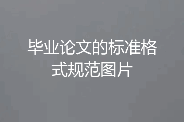 毕业论文的标准格式规范图片
