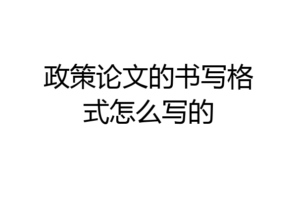 政策论文的书写格式怎么写的