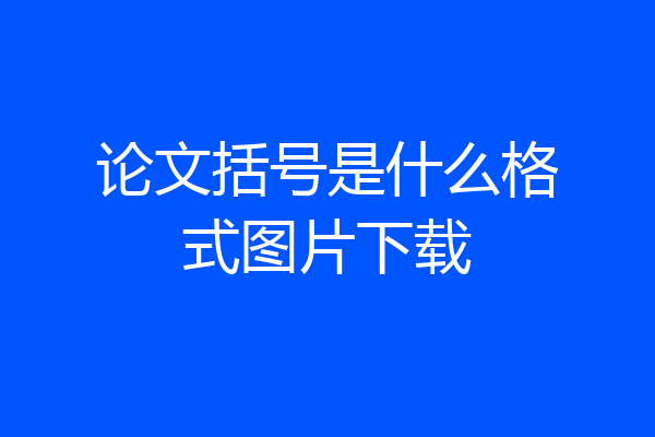 论文括号是什么格式图片下载