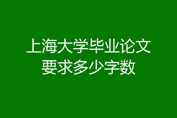 上海大学毕业论文要求多少字数