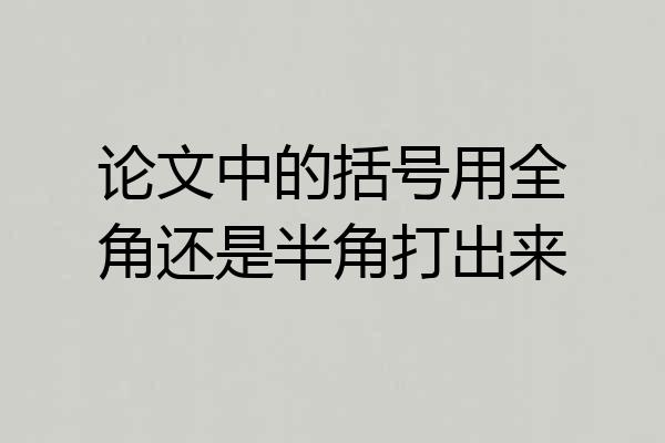 论文中的括号用全角还是半角打出来