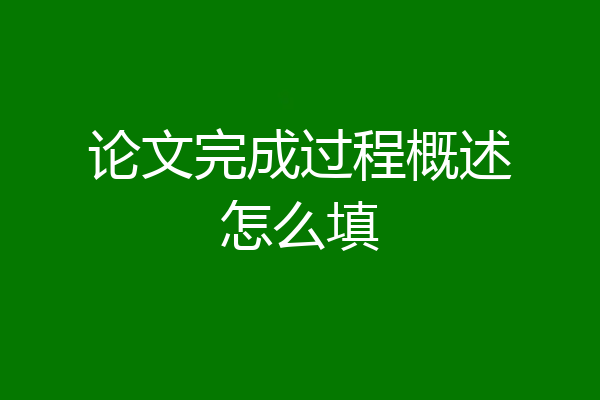 论文完成过程概述怎么填