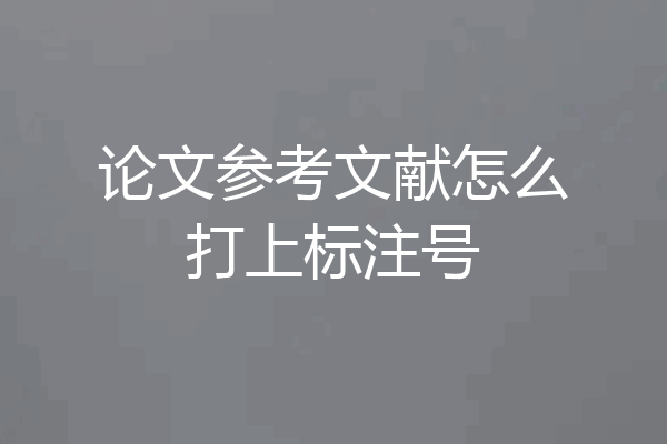 论文参考文献怎么打上标注号