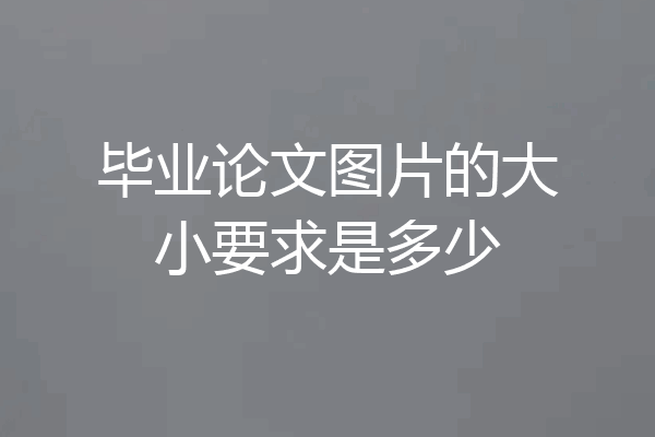 毕业论文图片的大小要求是多少
