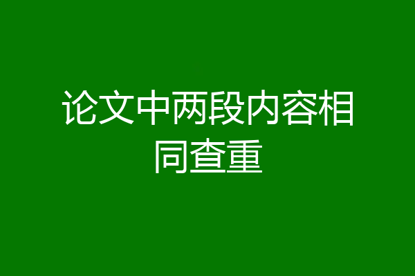 论文中两段内容相同查重