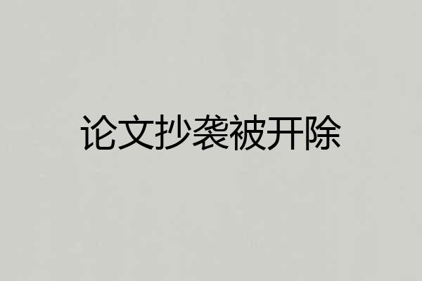 论文抄袭被开除