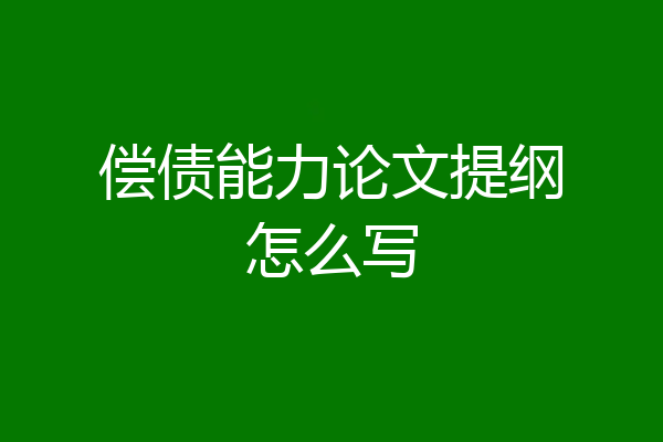 偿债能力论文提纲怎么写