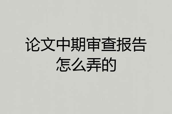 论文中期审查报告怎么弄的