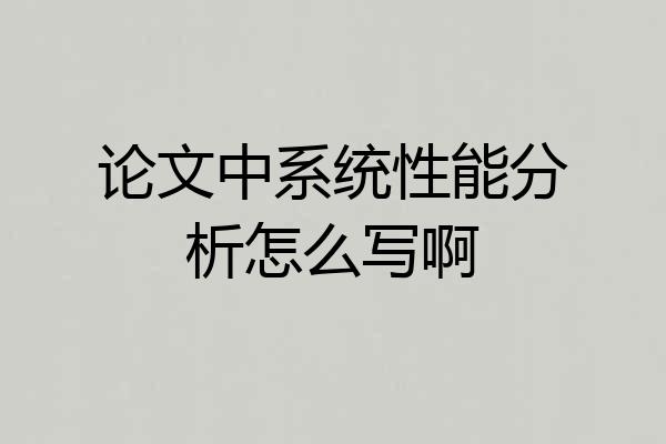 论文中系统性能分析怎么写啊