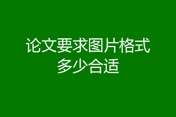 论文要求图片格式多少合适