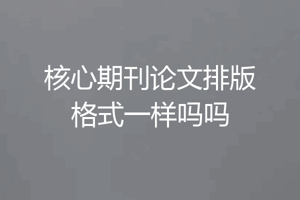 核心期刊论文排版格式一样吗吗
