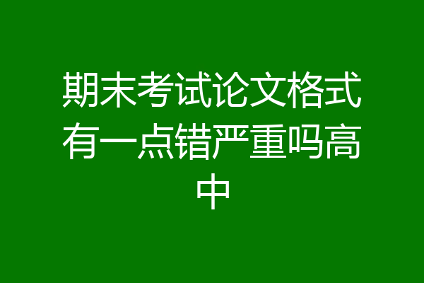 期末考试论文格式有一点错严重吗高中
