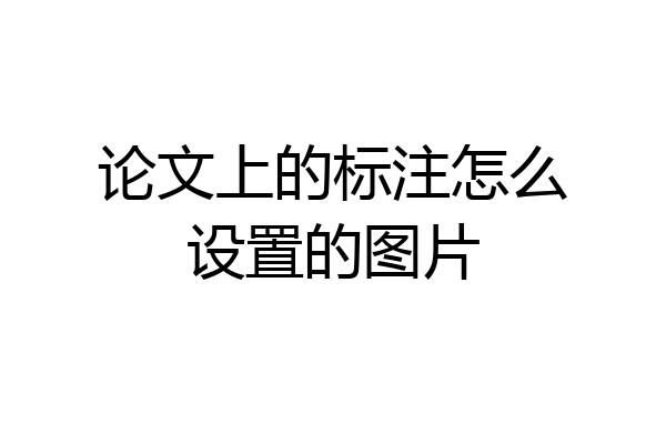 论文上的标注怎么设置的图片
