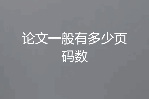论文一般有多少页码数