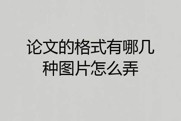 论文的格式有哪几种图片怎么弄