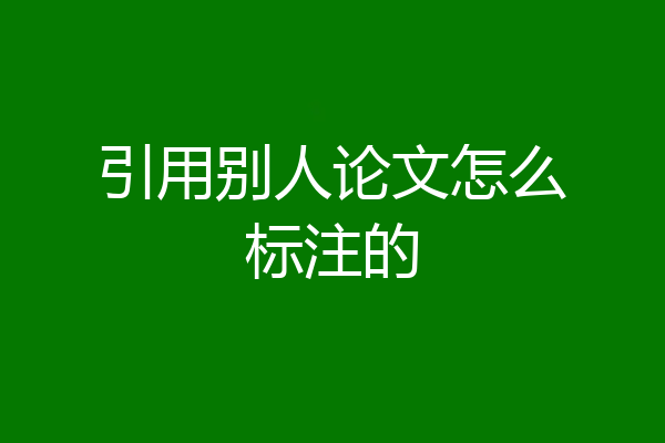 引用别人论文怎么标注的