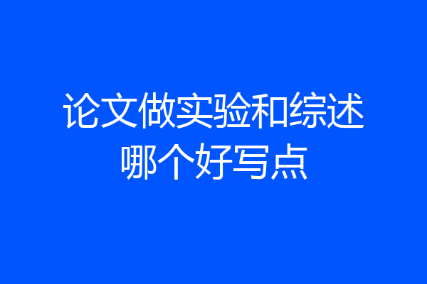 论文做实验和综述哪个好写点