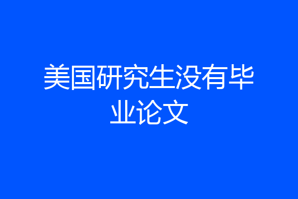 美国研究生没有毕业论文