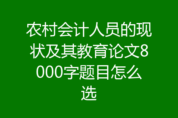 农村会计人员的现状及其教育论文8000字题目怎么选