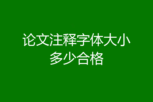 论文注释字体大小多少合格