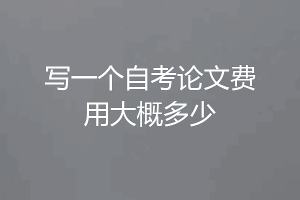 写一个自考论文费用大概多少