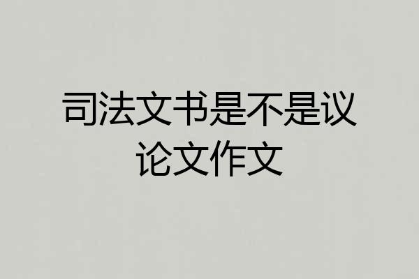 司法文书是不是议论文作文