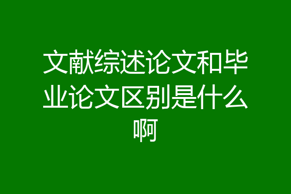 文献综述论文和毕业论文区别是什么啊