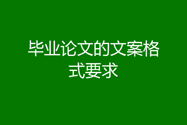 毕业论文的文案格式要求