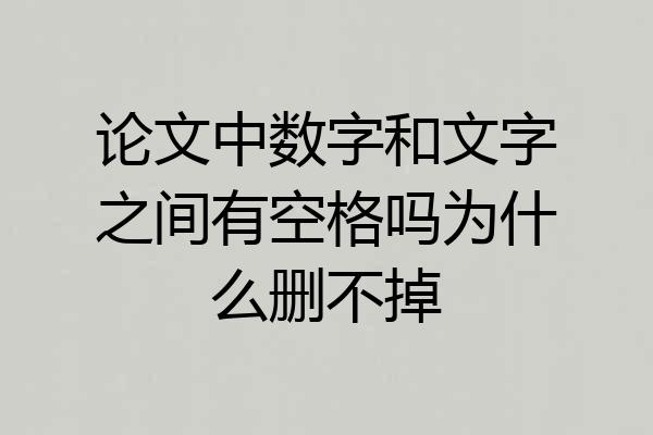 论文中数字和文字之间有空格吗为什么删不掉