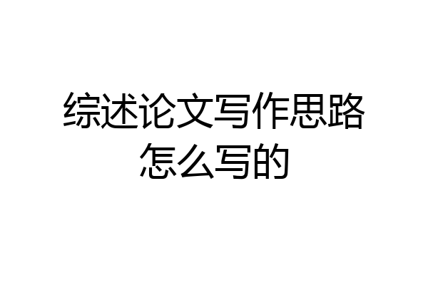综述论文写作思路怎么写的