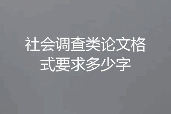 社会调查类论文格式要求多少字