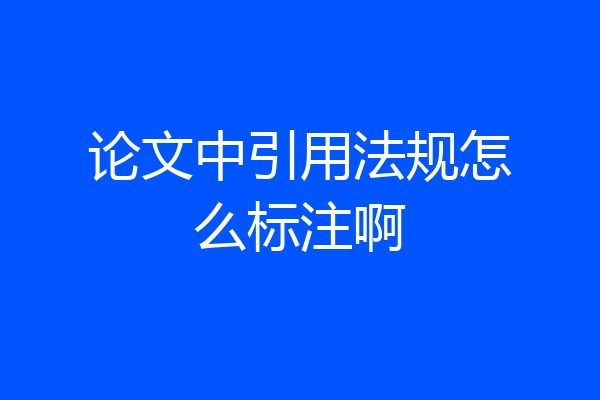 论文中引用法规怎么标注啊