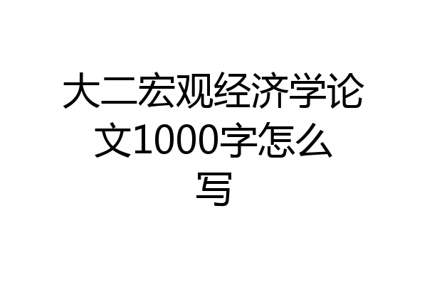 大二宏观经济学论文1000字怎么写