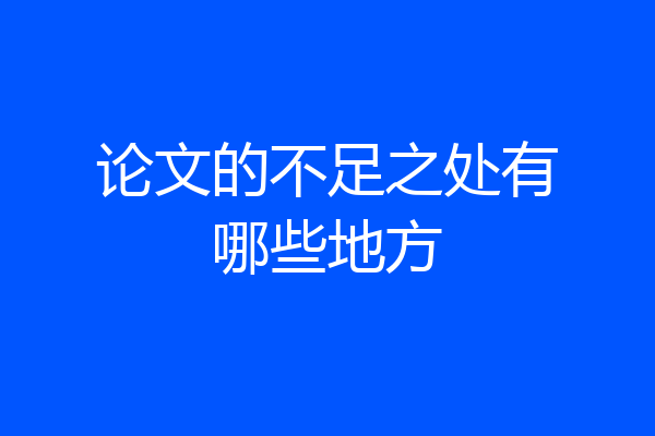 论文的不足之处有哪些地方