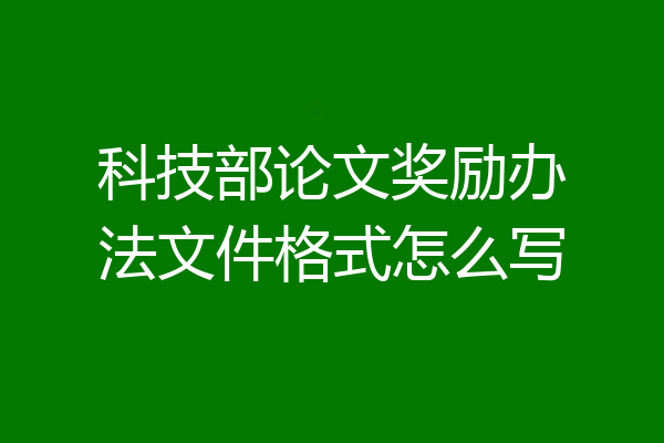 科技部论文奖励办法文件格式怎么写