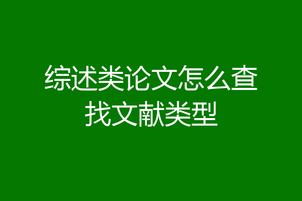 综述类论文怎么查找文献类型
