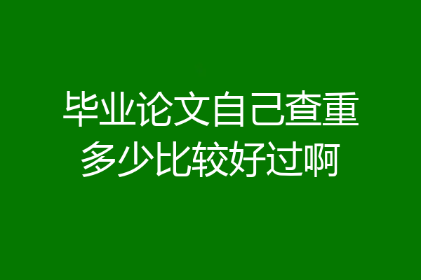 毕业论文自己查重多少比较好过啊