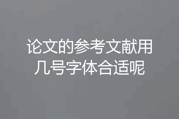 论文的参考文献用几号字体合适呢