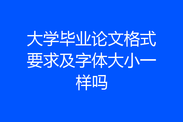 大学毕业论文格式要求及字体大小一样吗