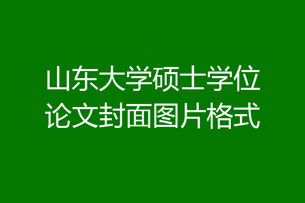 山东大学硕士学位论文封面图片格式
