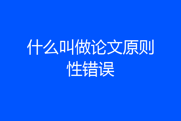 什么叫做论文原则性错误