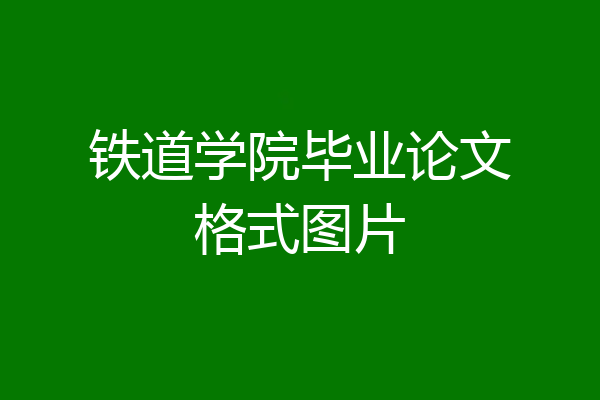 铁道学院毕业论文格式图片