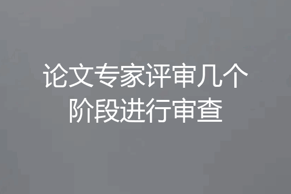 论文专家评审几个阶段进行审查