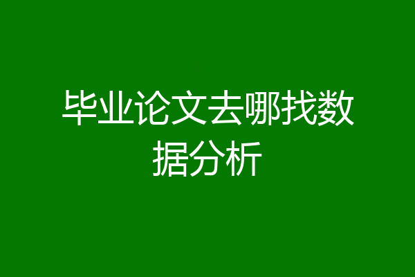 毕业论文去哪找数据分析
