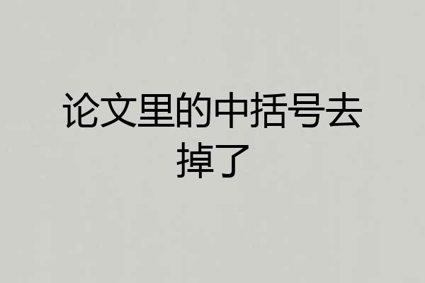 论文里的中括号去掉了